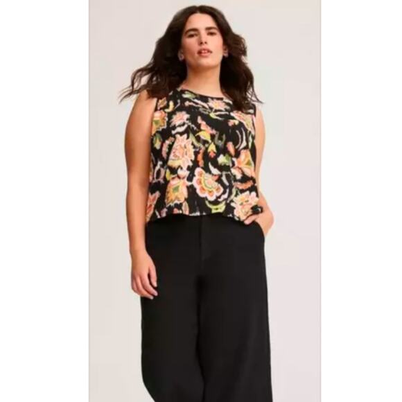 New TORRID Challis Crop Shell Sleeveless Top Women’s SIZE 4X - Picture 2 of 10